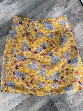 TULLE Floral A-Line Skirt - Yellow Multi sz m